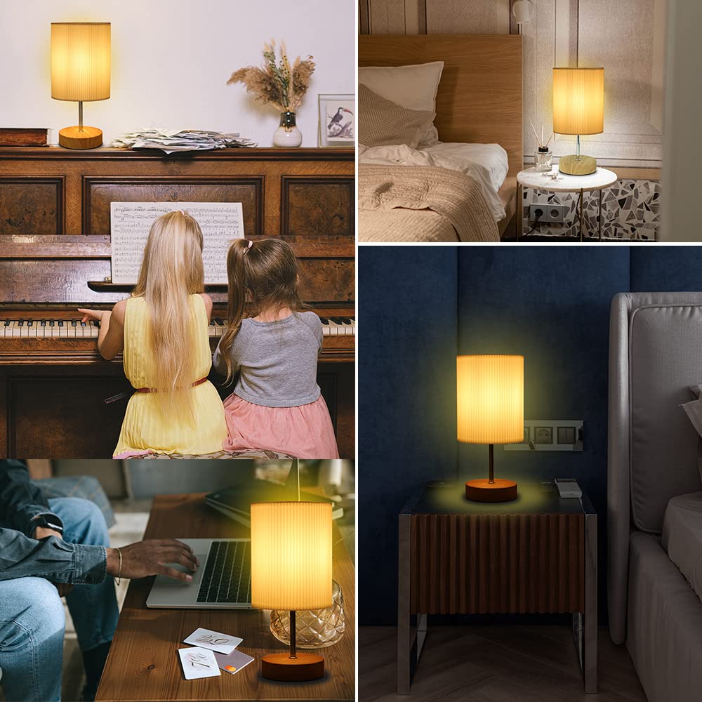 HSLighting Lampka nocna dotykowa ściemniana: lampa stołowa dotykowa ściemniana żarówka 3 poziomy jasności, regulowana lampa biurkowa, minimalistyczna do czytania, salon (Okrągły, 1)