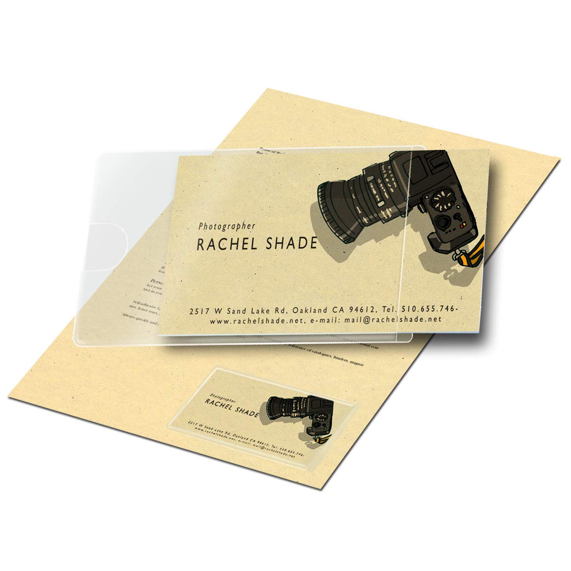 3L 10106 - Fundas para tarjetas de visita (60 x 95 mm, 10 unidades), transparentes