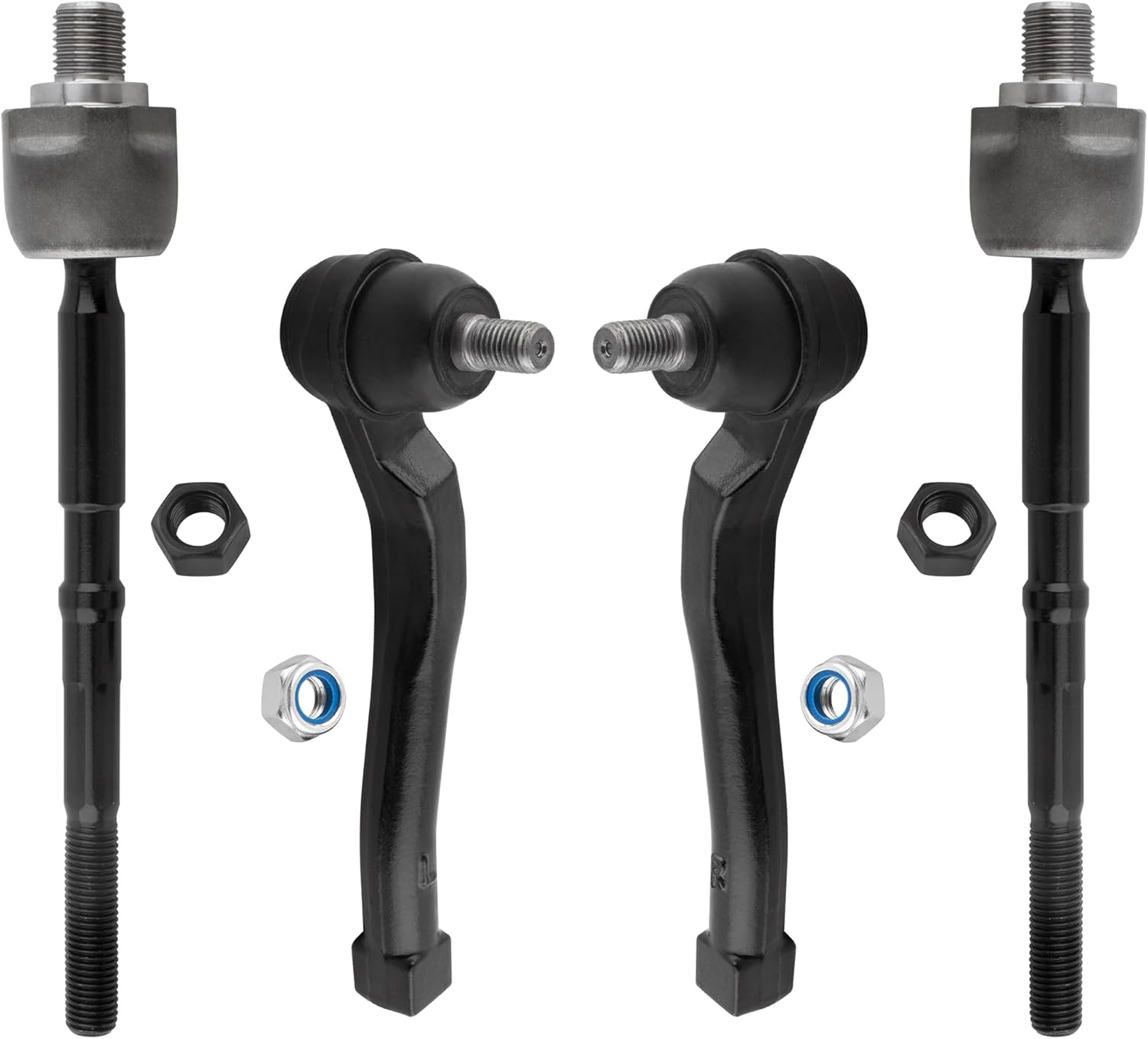 BOXI (Set of 4) Front Inner & Outer Tie Rods Fit for Chevrolet Aveo Aveo5 2006-2011/for Pontiac G3 2009-2010 G3 Wave 2009 Wave Wave5 2005-2007/for Suzuki Swift+ 2004-2009 | EV800577 ES800033 ES800034