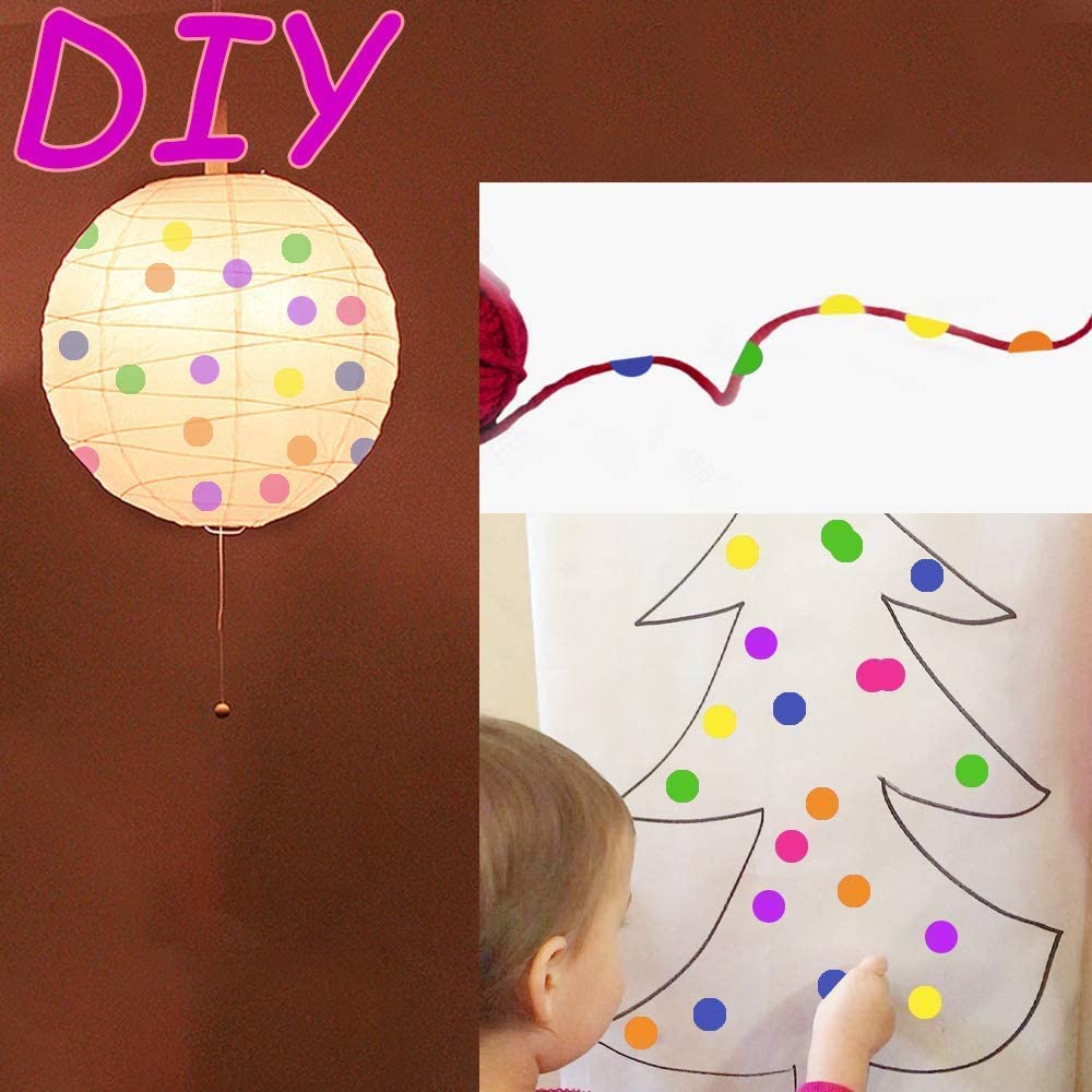 True-Ally 2400 Piece Mix Color 12mm (0.5 Inch) Round Dot Sticker Self Adhesive Labels Writable Surface for Kids Activity, File Classification, Calendar Planner (Mix Color) 2
