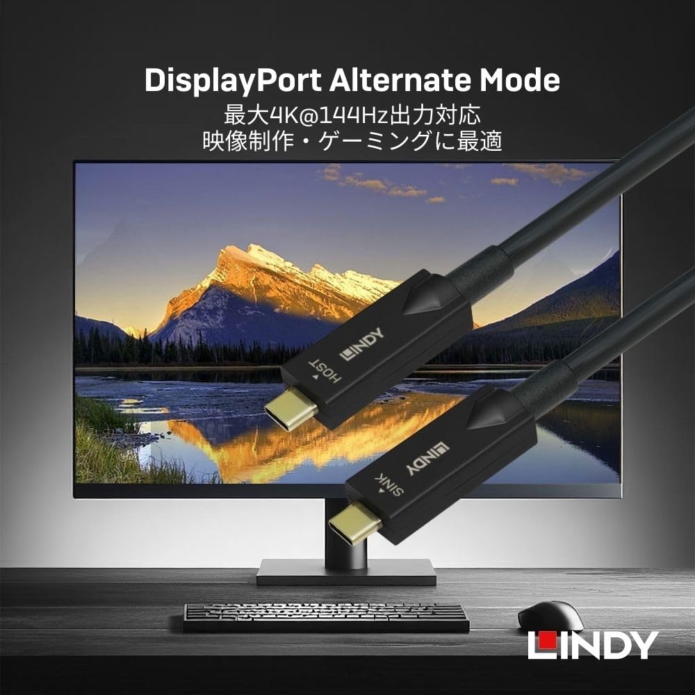 Amazon.co.jp: LINDY 10m USB3.2 Gen2 Type-Cアクティブ ケーブル(型番