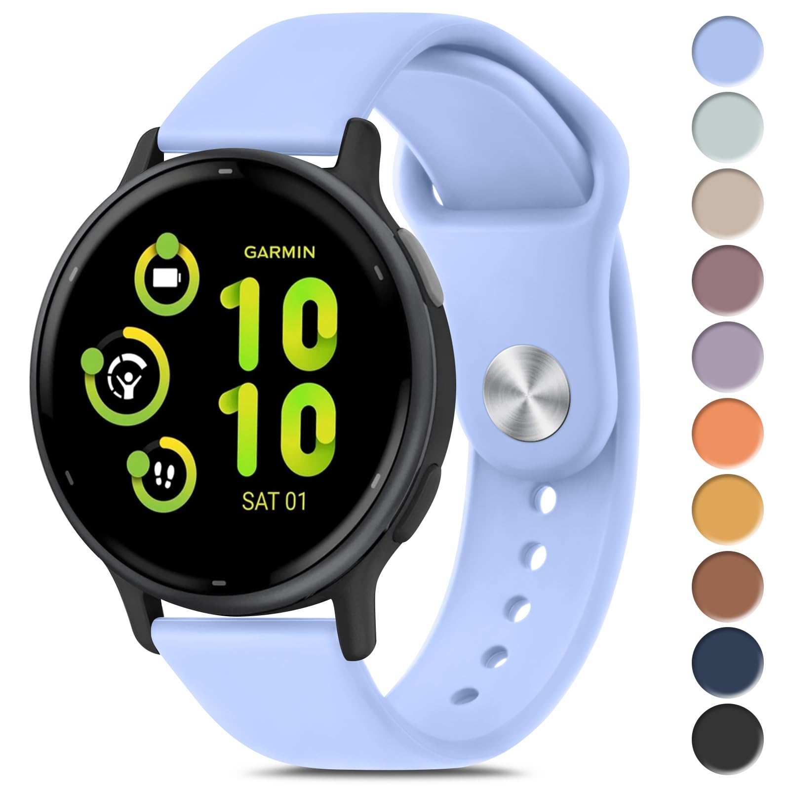 MeliyaBands Compatible with Garmin Vivoactive 5 / Vivoactive 3 Watch Band, Garmin Venu 2 Plus / Venu Sq / Venu Watch Bands Women Men, Soft Silicone Sport Replacement Strap for Garmin Vivoactive 5, Vivoactive 3 Music, Venu 2 Plus, Venu Sq, Venu, Vivomove Sport, Forerunner 645 / 245 Music Smart Watch