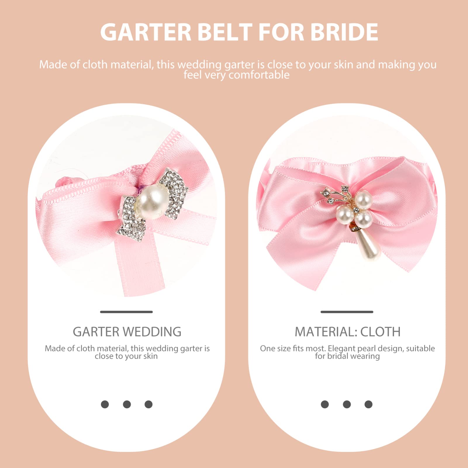 Abaodam 8stücke Teiliges Set Strumpfbänder Für Bräute Dekorative Beinstrümpfe Rosa Mit Eleganten Perlen Für Hochzeitszeremonie Und