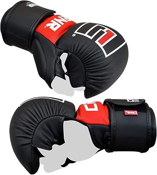 Combat Corner MMA Spar Gloves for Men and Women - MMA, Kickboxing, Muay Thai Sparring Training Gloves | Black