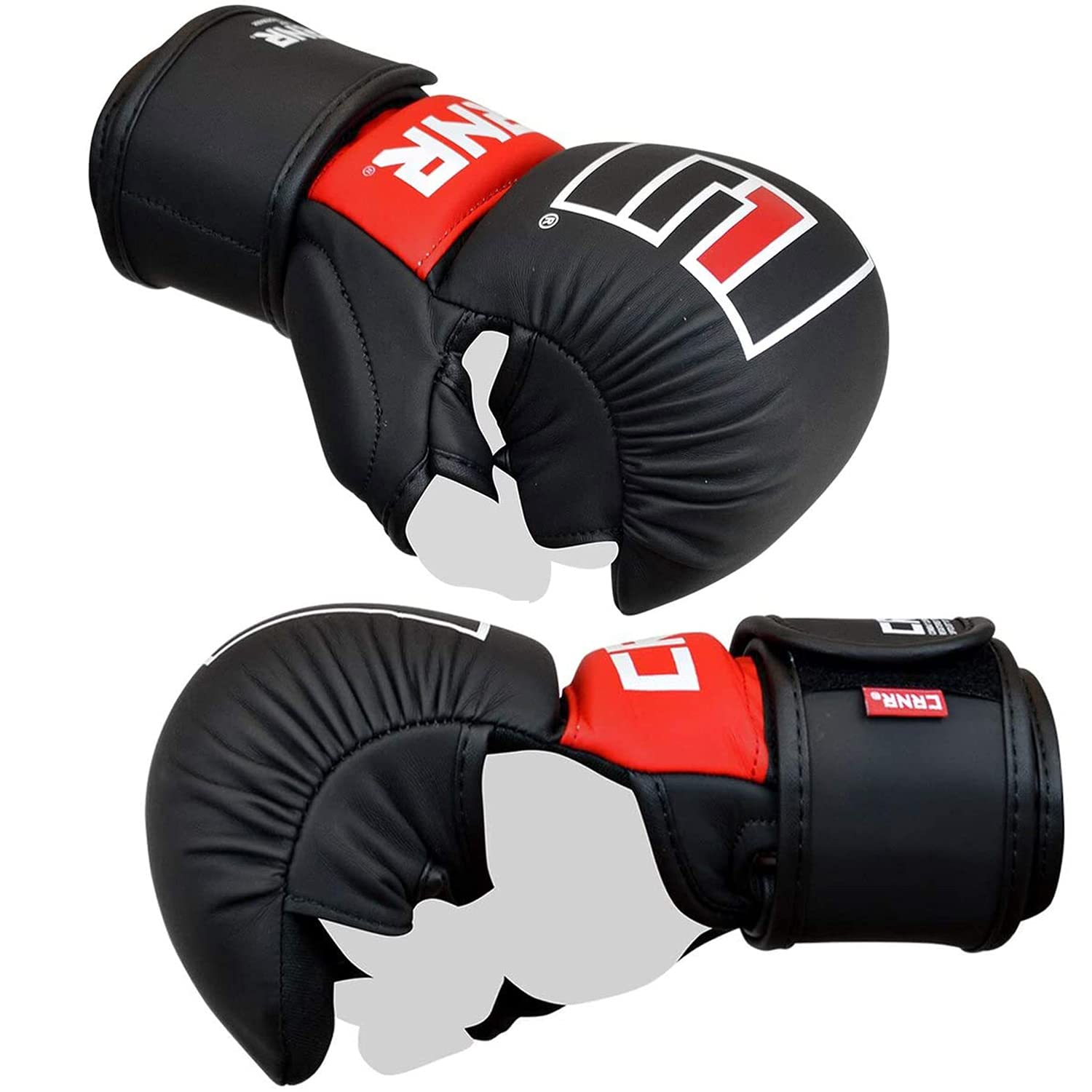 Combat Corner MMA Spar Gloves for Men and Women - MMA, Kickboxing, Muay Thai Sparring Training Gloves | Black