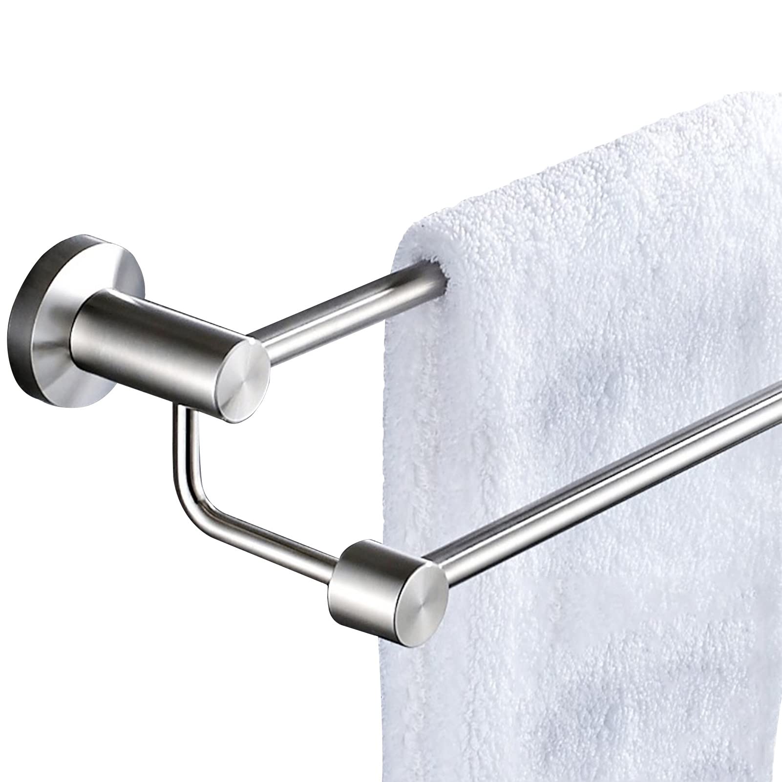 Barre porte-serviettes double de 110 cm en métal pour salle de bain