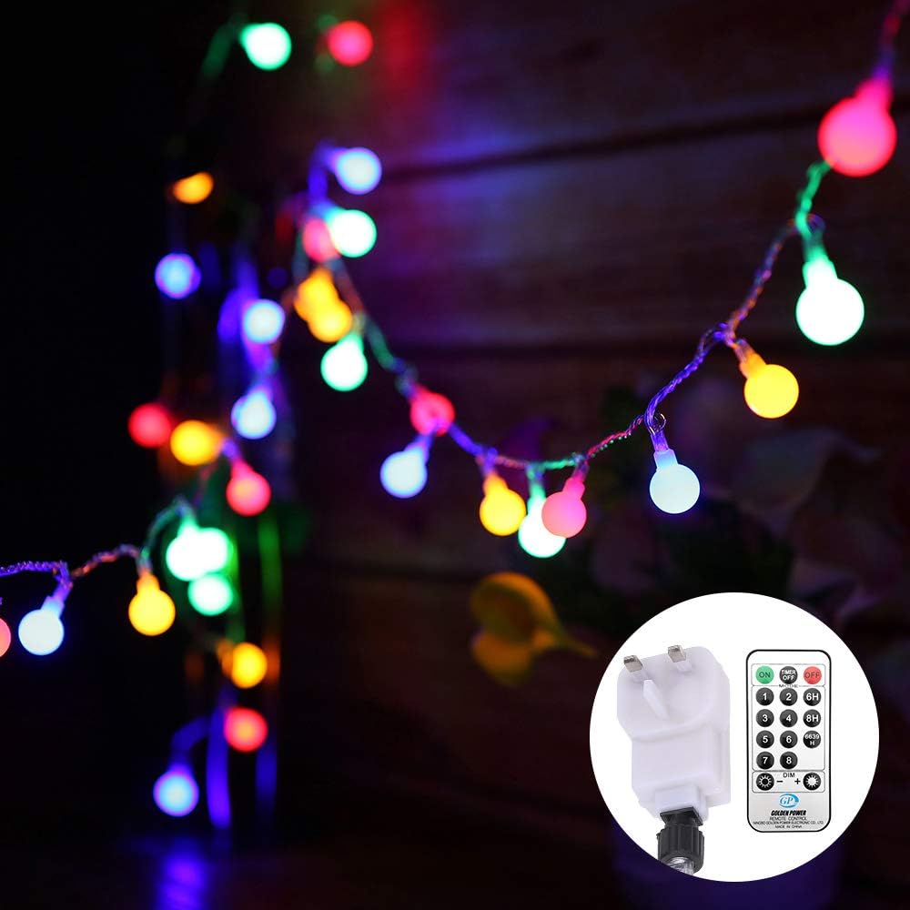 Globe String Lights Mains Powered 13M/43ft 100 LED Outdoor Fairy Lights