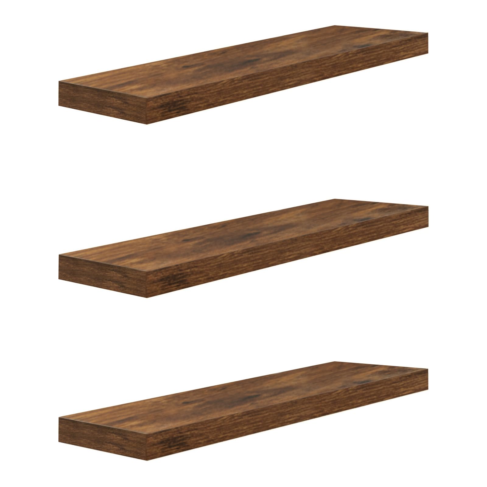 WOLTU Set of 3 Wall Shelves, MDF Wood Shelves for Kitchen, Bathroom, Living Room