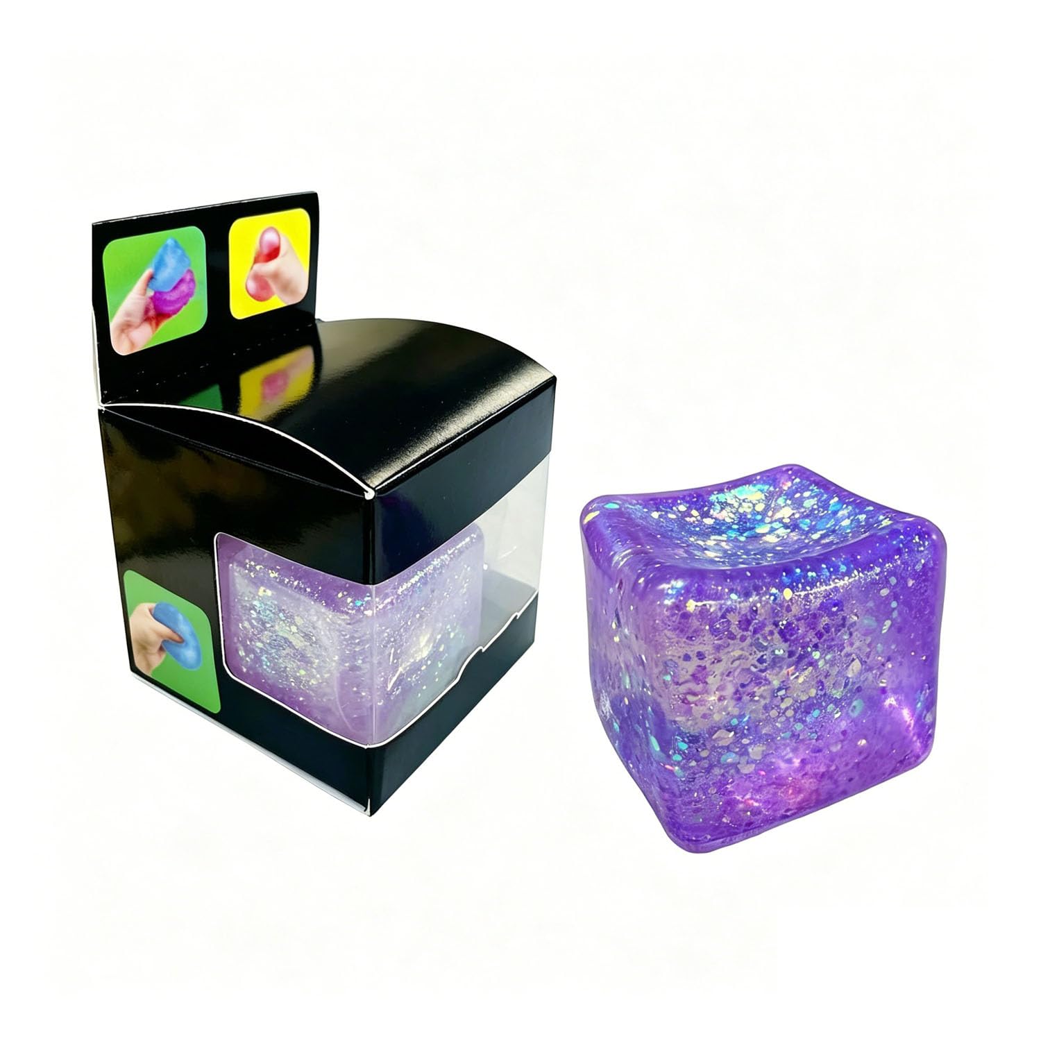 Photo 1 of Premium Block Cube Squishy-Squishy Stress Cube,Slow Rise Fidget Cube Squishies Sensory Soft High Density Ice Squeeze Ball Fidget Toy Ice Cube Slow Rise (Purple)