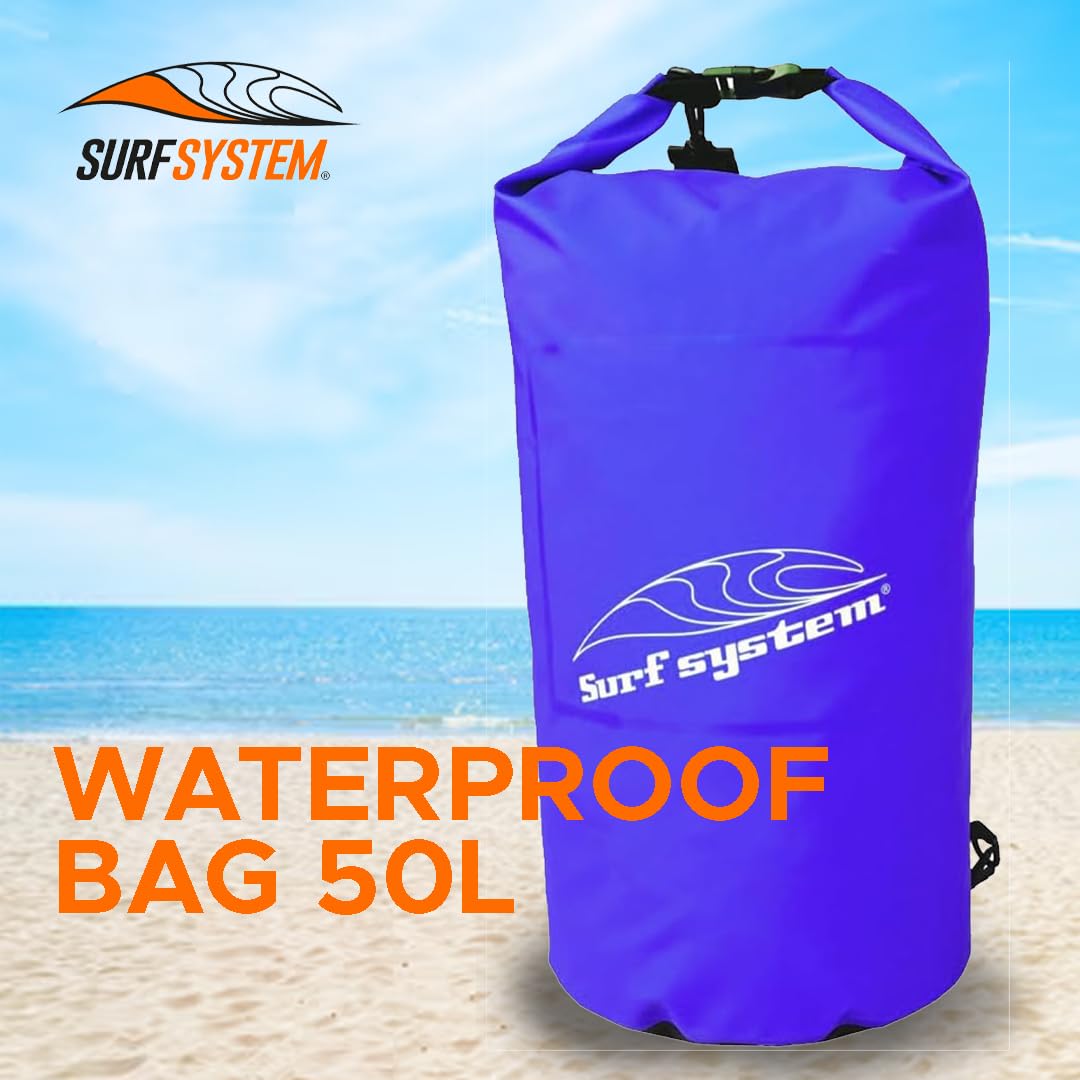 Grand Sac étanche Ultra/léger, Sac de Sport étanche avec bandoulière Facile à Transporter, Surf, Natation, plongée avec Tuba, plongée, Jet Ski, Bateau, pêche, Eau ou Neige 50L