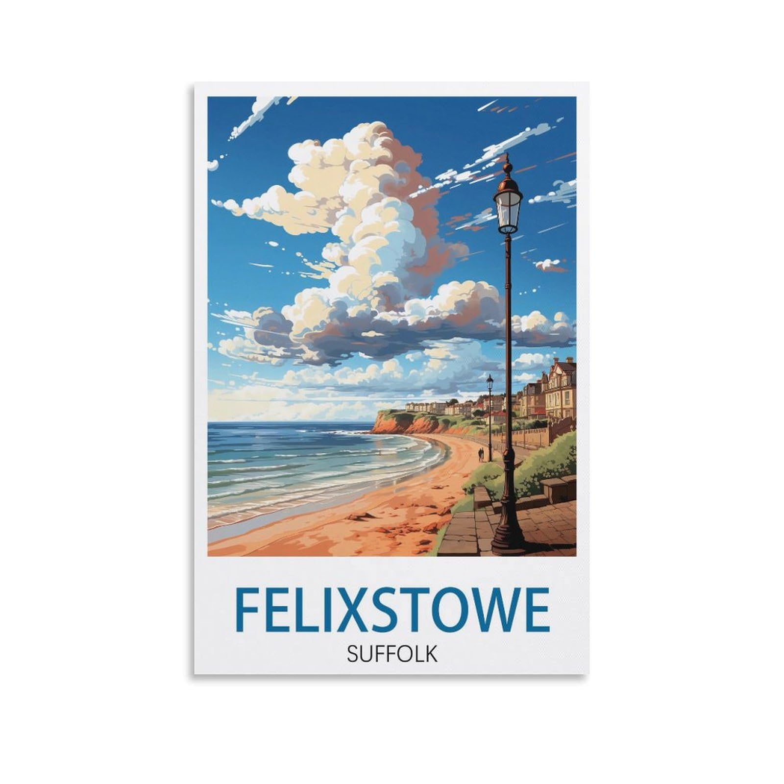 EZMLFA DIY 5D Diamond Art Painting Kits,Felixstowe Suffolk Colourful Rhinestone Diamond Arts Kits for Beginners, Perfect Home Wall Decor Gifts 40x50cm
