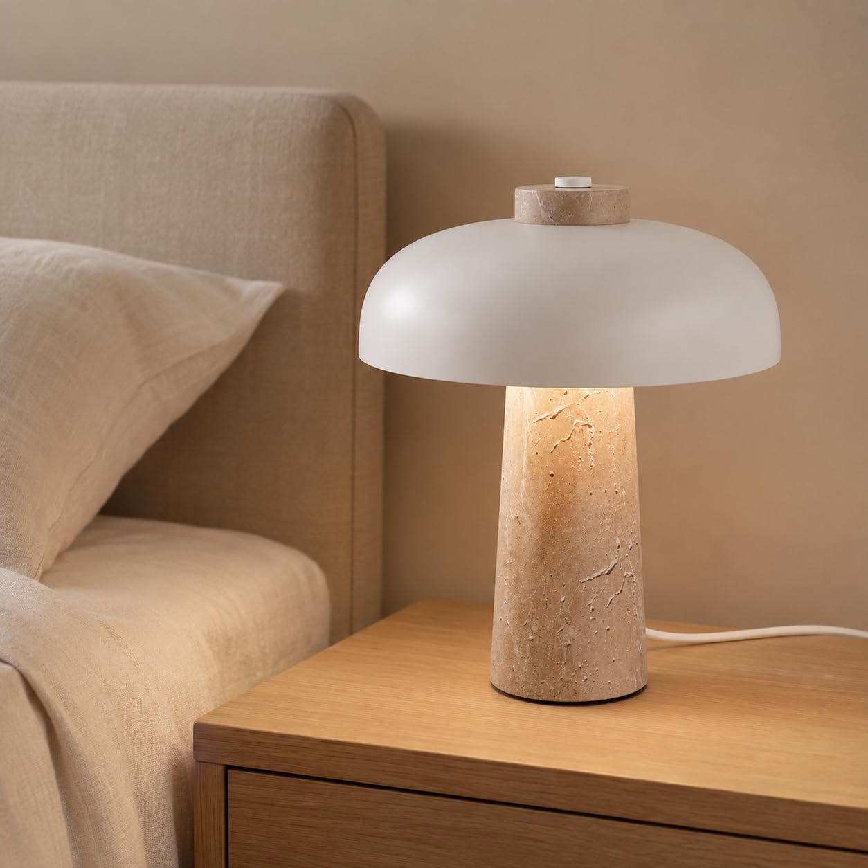 BARCELONA LED Lampada Da Tavolo Design Base In Marmo 2xG9 Bianca