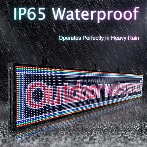 Image of P10 Programmable Led Sign Display Digital Open Sign Custom Banner Outdoor Signs For Businesses Advertising Message Board Word Light Wifi Control High Brightness Neon 115 inchX14 inch