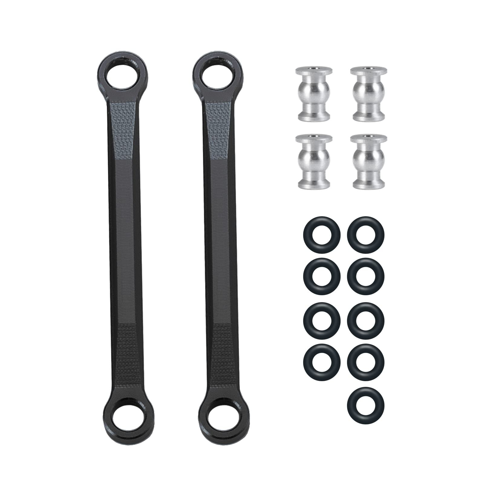 2pcs Metal High Clearance Chassis Links for Axial Scx24 AXI00001 C10 AXI00002 JLU CRC AXI00005 AXI00006 Replace Y-Link Upgrade Parts (Black)