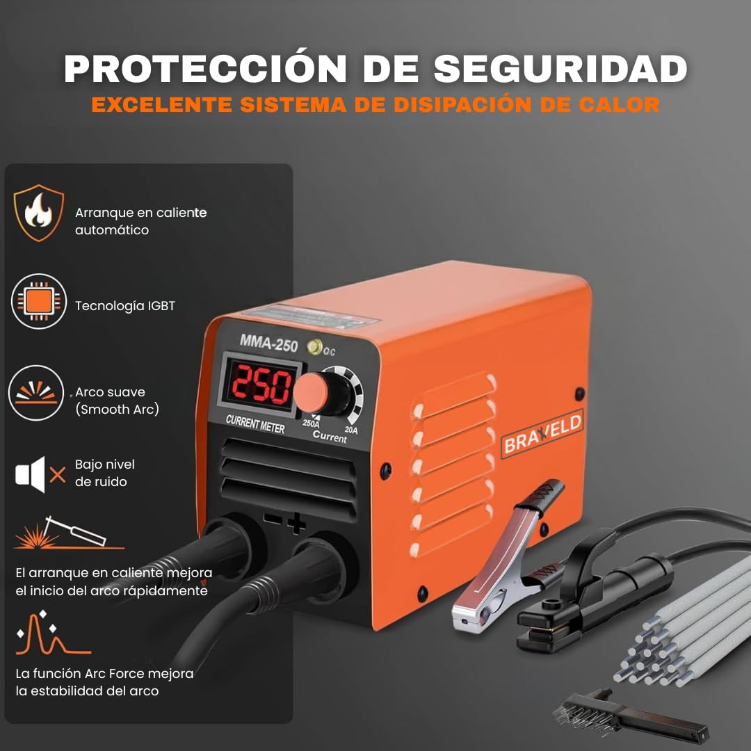 Maquina de Soldar Portátil 1,5 kg | Mini Soldador Inverter 250V | Pantalla LED | MMA + LIFT TIG | Electrodos 1,6–2,5 mm | Soldadura Profesional Compacta