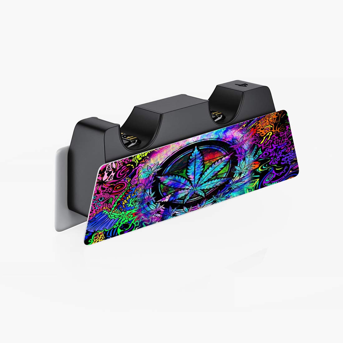 PlayVital Skin Sticker for PS5 Controller, Sticker for PS5 Console Disc Edition & Charging Station & Headphones & Remote Control - Psychedelic Sheet - 4