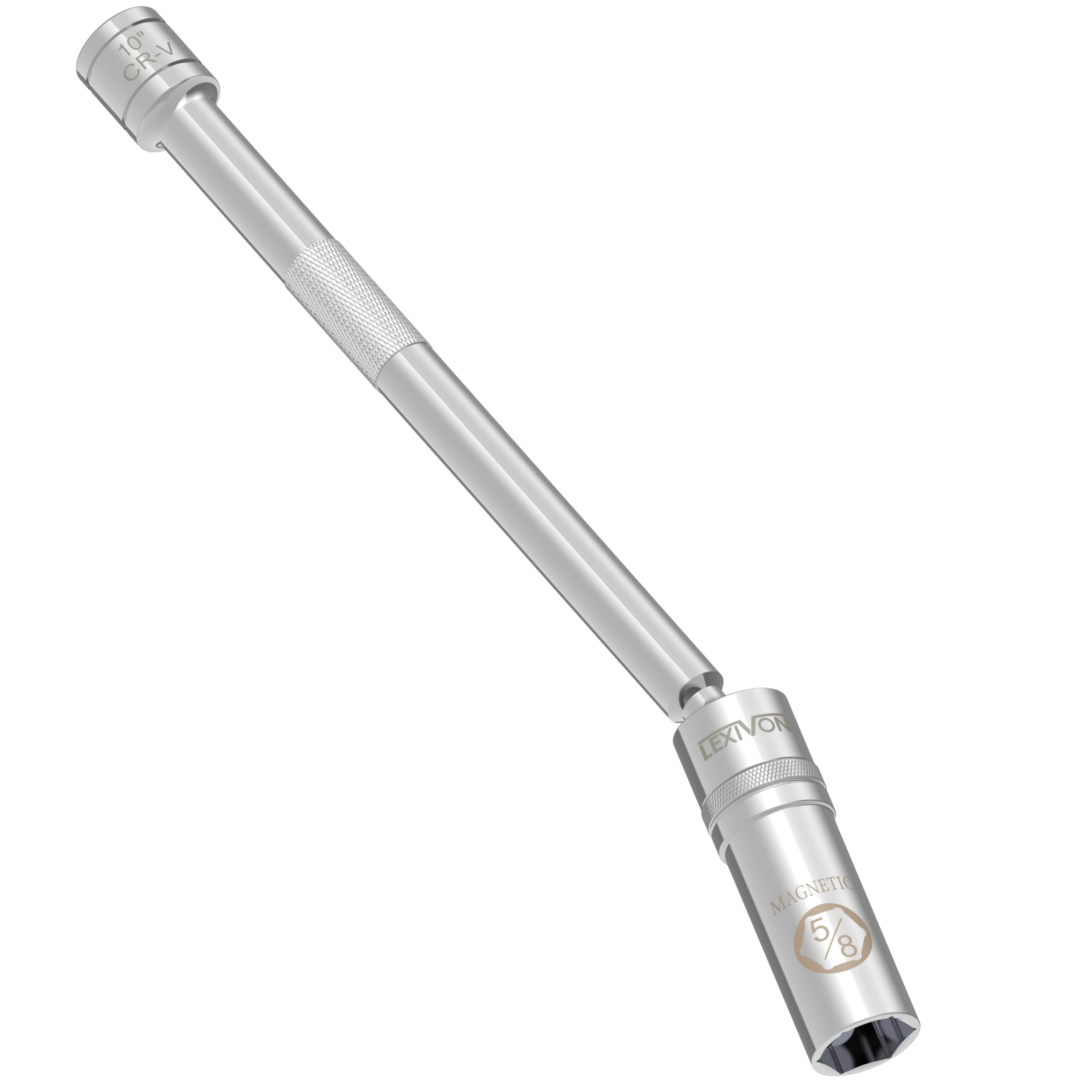 LEXIVON zündkerzenschlüssel für Zündkerzen 16mm Aufnahme, und 25cm Gesamtlänge, schwenkbare magnetische Steckschlüssel für Auto und Motorrad, Zündkerzen Entferner, hochwertiges Cr-V-Stahl (LX-122)