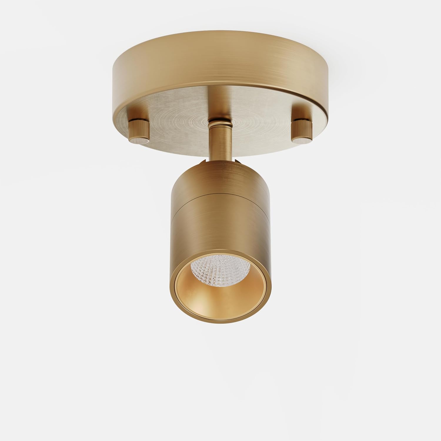 Shura - Brushed Brass Integrated LED Spot Light w/Adjustable Head, Fully Rotatable Ceiling Light, 3000k, 490 Lumens