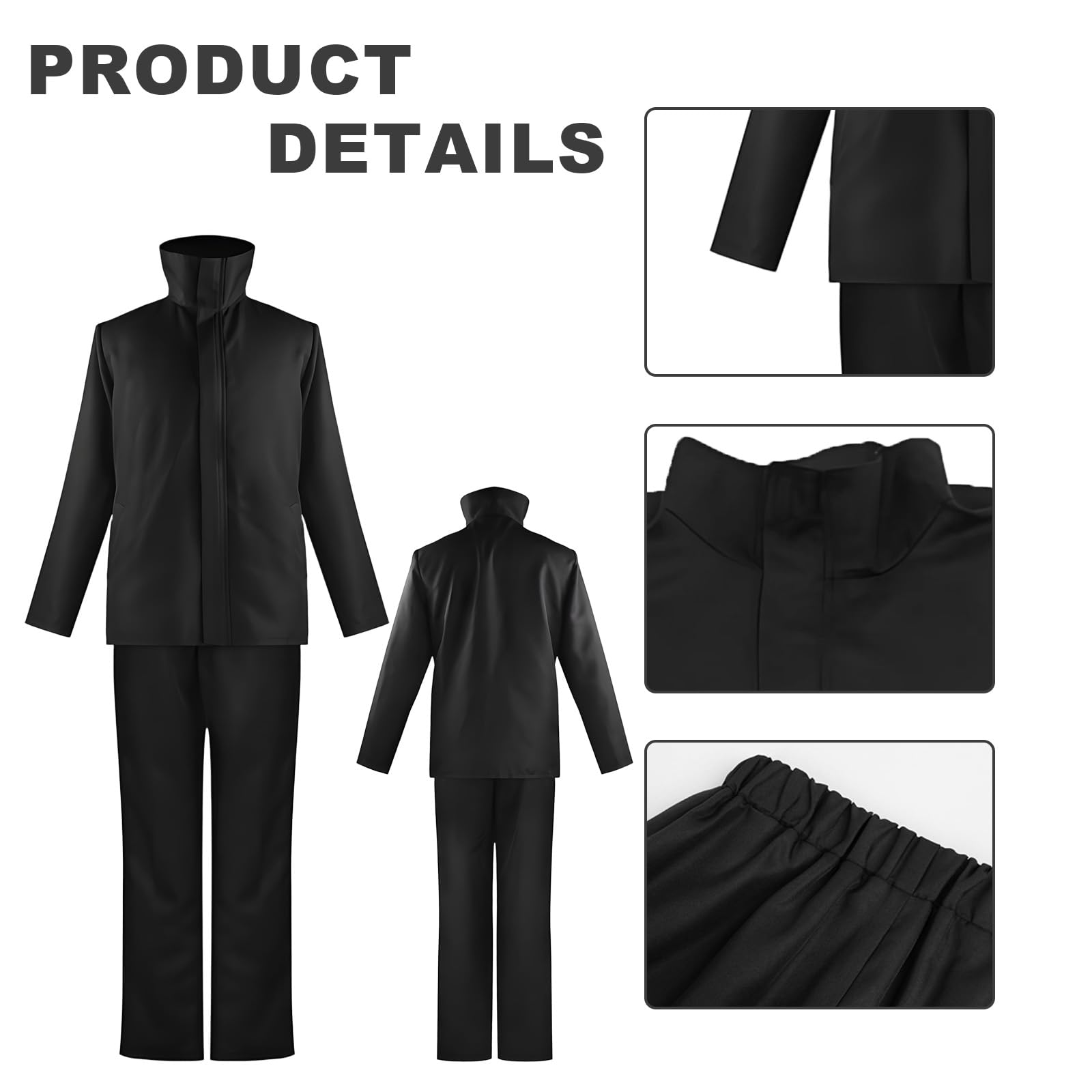 MeYuxg Satoru Gojo Anime Cosplay Costume, Gojo Satoru School Uniform Jacket with Eye Mask - Image 3