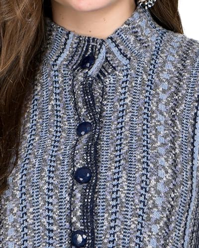 Image of LADYWILLINGTON Women Woolen Long Coat Warm Fabric Cardigan Winter Wear Pure Wool Thick Sweater For Women 100% Rainbow Wool Free Size Cotty With Side Pockets