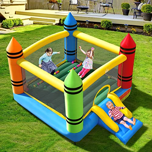 Costzon Inflatable Bounce House, Party Castle Bouncy House for Kids 12ft L x 9ft W x 6ft H Indoor Outdoor Fun w/Large Jumping Area & Fun Slide, Blower, Toddler Bounce House for Backyard Birthday Gifts - Image 3