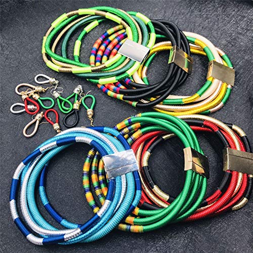 JENPECH Colar com Pingente de Strass Corrente de Clavícula Joia Feminina, Multicamadas Trançadas Exa