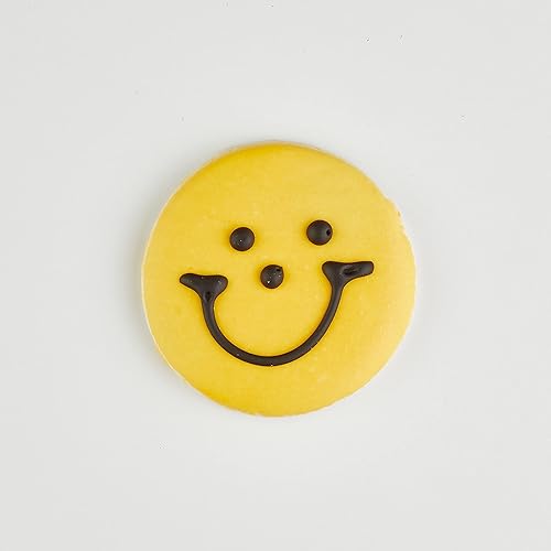 Miniatura 4 de Paquete de 50 mini galletas de azúcar Smiley Smiley Face sin nueces, negras y doradas