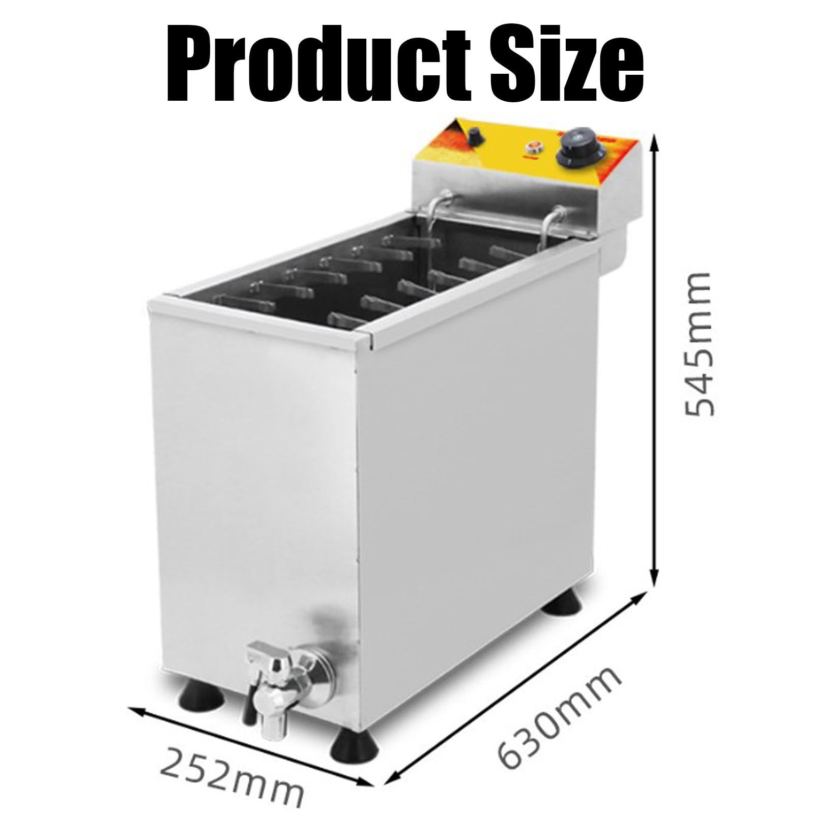 Friggitrice Elettrica da Banco, in Acciaio Inossidabile di qualità Professionale per Ristoranti E Cucina Casalinga,-392