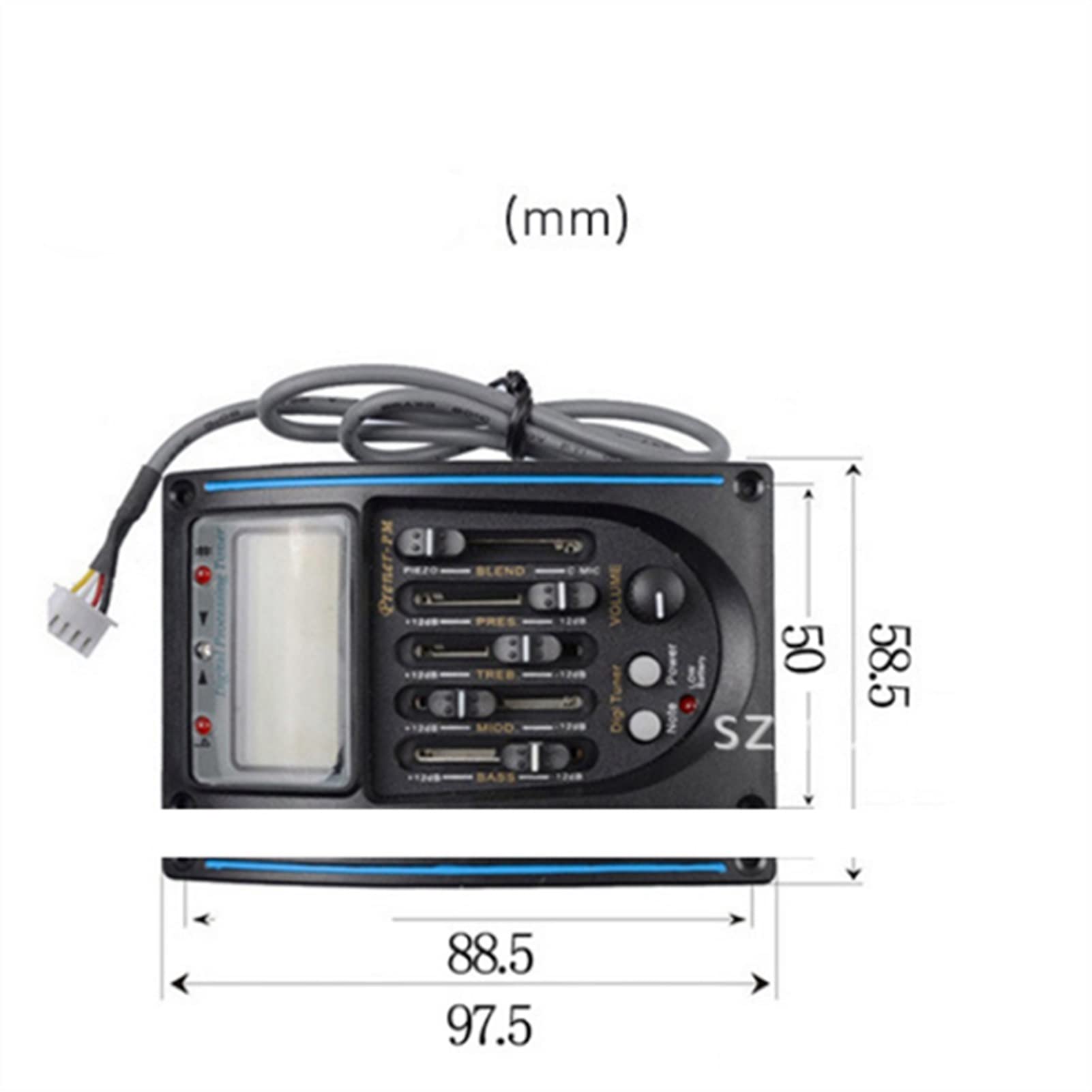 FLFL Gitarre Tonabnehmer Pickup 5-Band Mit Mikrofon-Akustikgitarren-Pickup-Gitarre Eq. Vorverstärker LCD Für Akustische Guita.