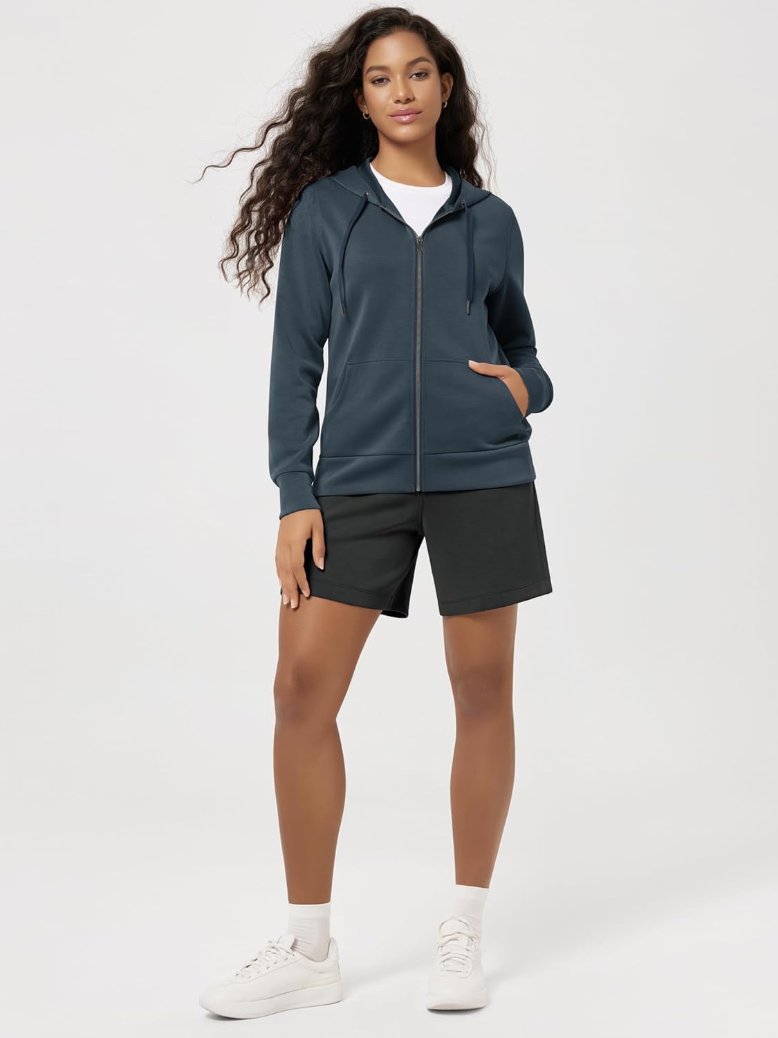 ODODOS Women's Modal Soft Full-Zip Hoodies Casual Relaxed Fall Outfit Hooded Jacket with Pockets - Image 4