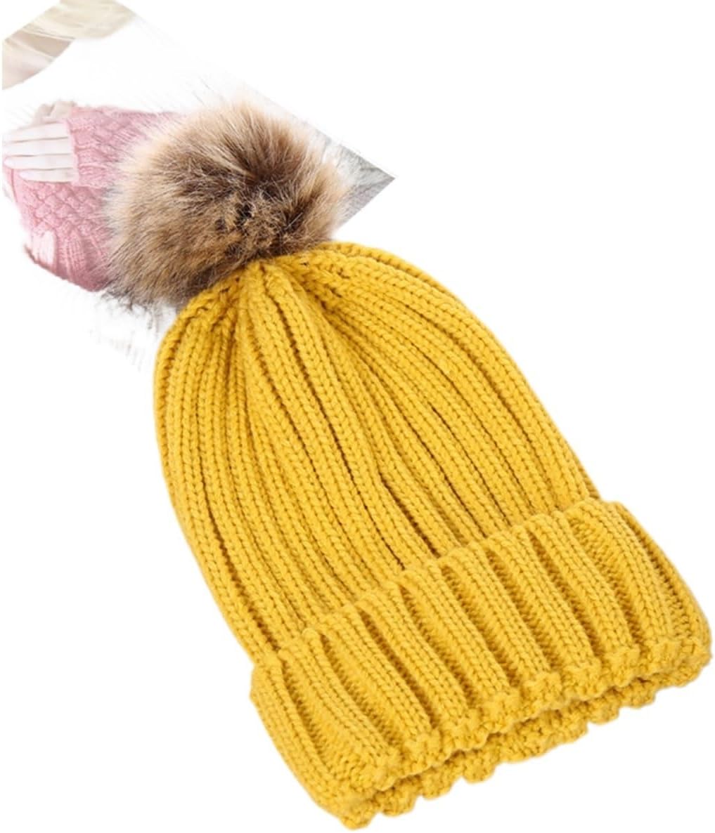 Winter Hats for Women Outdoor Warm Knitted Wool Hat Knitted Skull Ski Cap