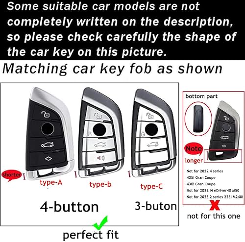 Miniatura 2 de ontto Funda de cuero para llave BMW con llavero compatible con BMW X1 X3 X5 X6 1 2 5 7 Series, Marrón