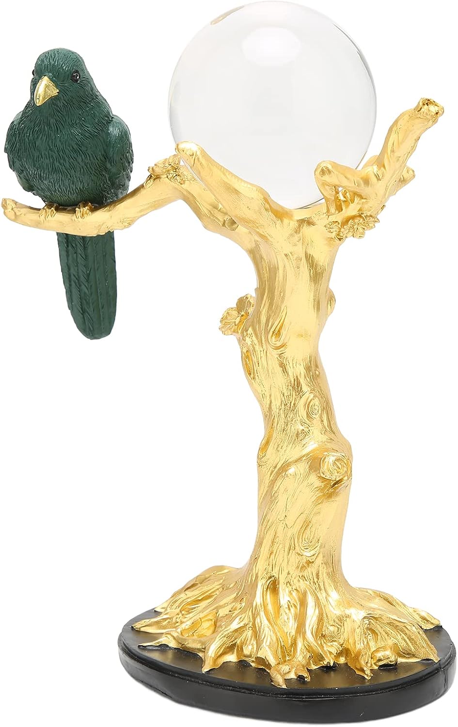 Pilipane Exquisite Abstract Resin Branch Figurine Jewelry Storage Bird On Branch Sculpture Home Decoration Ornament for Living Room Office Desk Resin Glass Material