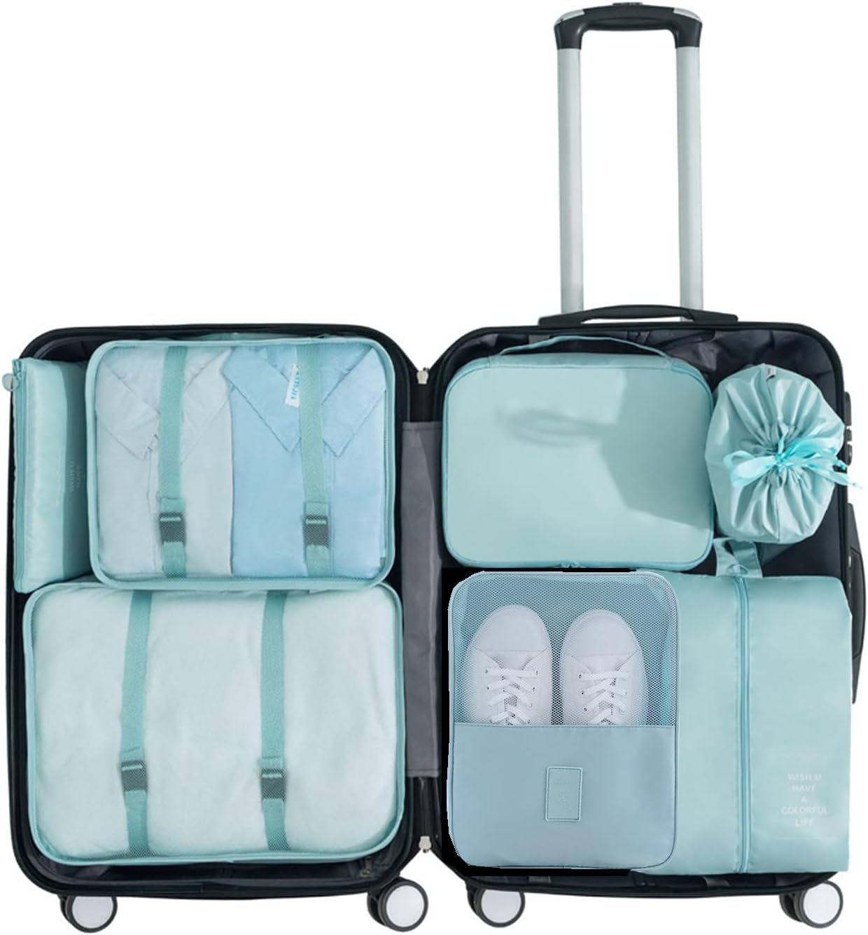 Shoe Bag for Travel, Travel Shoe Bag for Packing, Hold 3 Pairs of Shoes, Travel Essentials for Flying Shoe Organizer Shoe Storage Bag for Travel Light Blue - Image 5