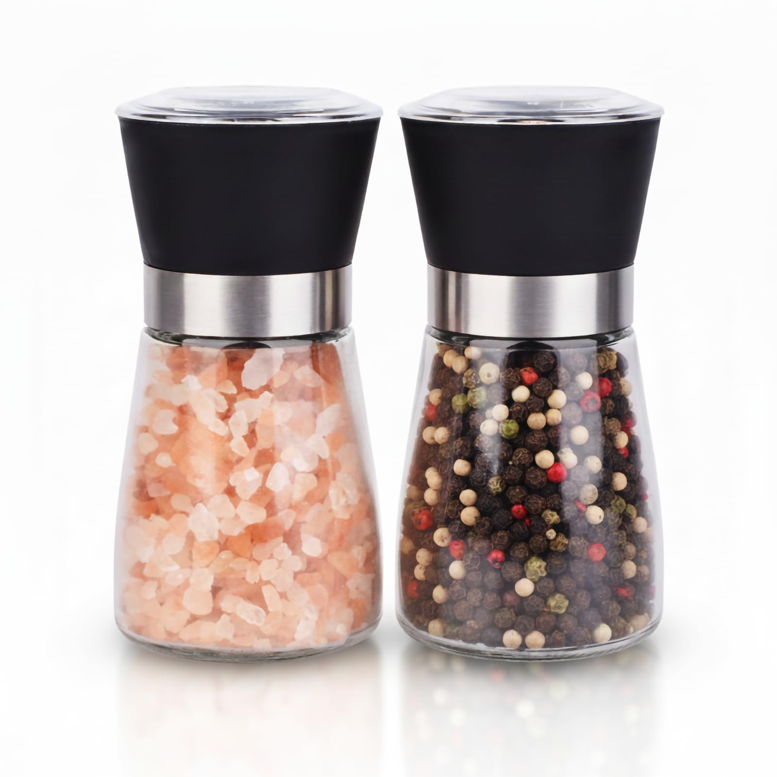 Salt and Pepper Grinder Shakers Set Spice Mill Refillable Grinders (2.5 inches x 5.1 inches)
