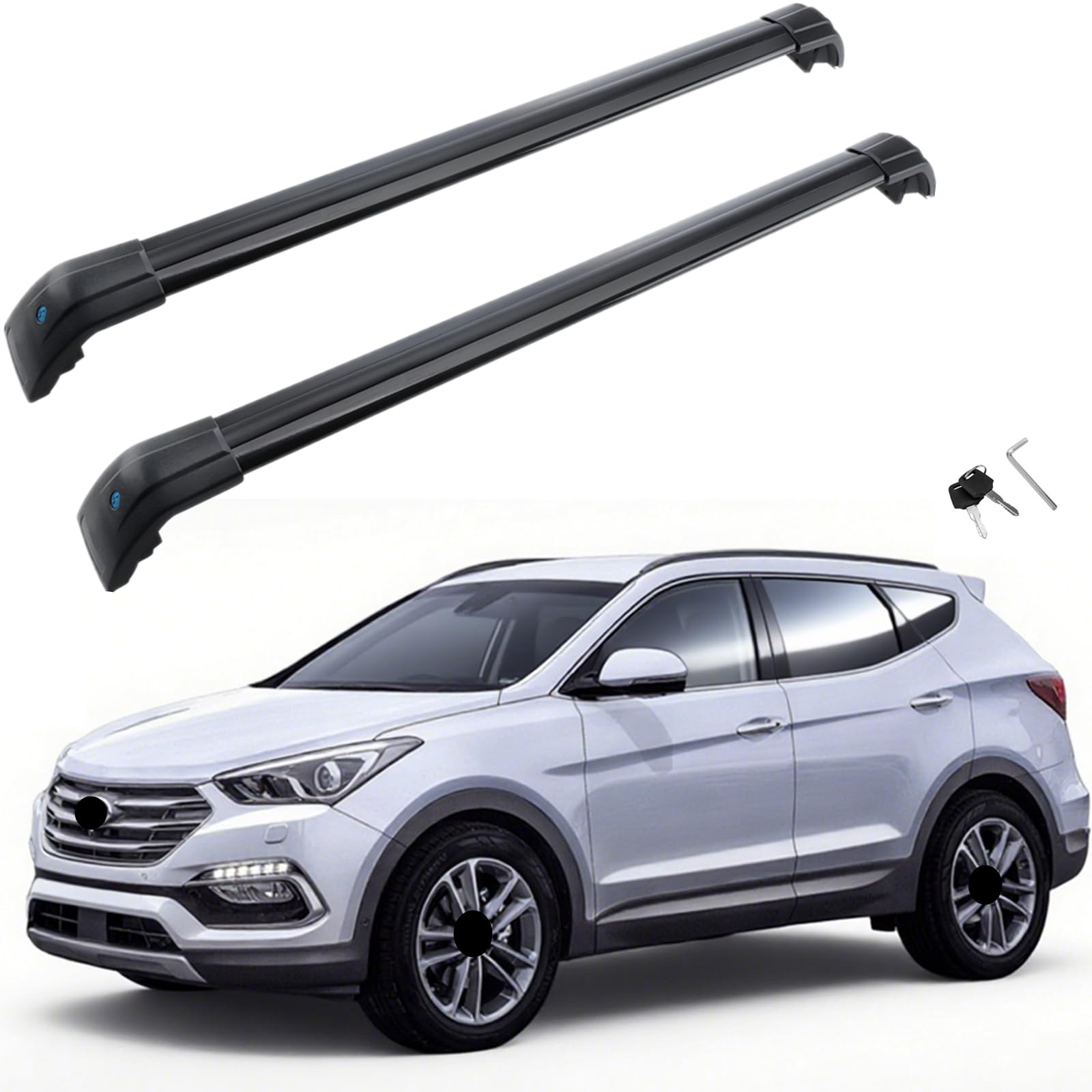 Roof Rack Cross Bars Fit for Hyundai Santa Fe 2013 2014 2015 2016 2017 2018 Cross Bars Cargo Baggage Top Rail Luggage Bike Load Rack (2 PCS)