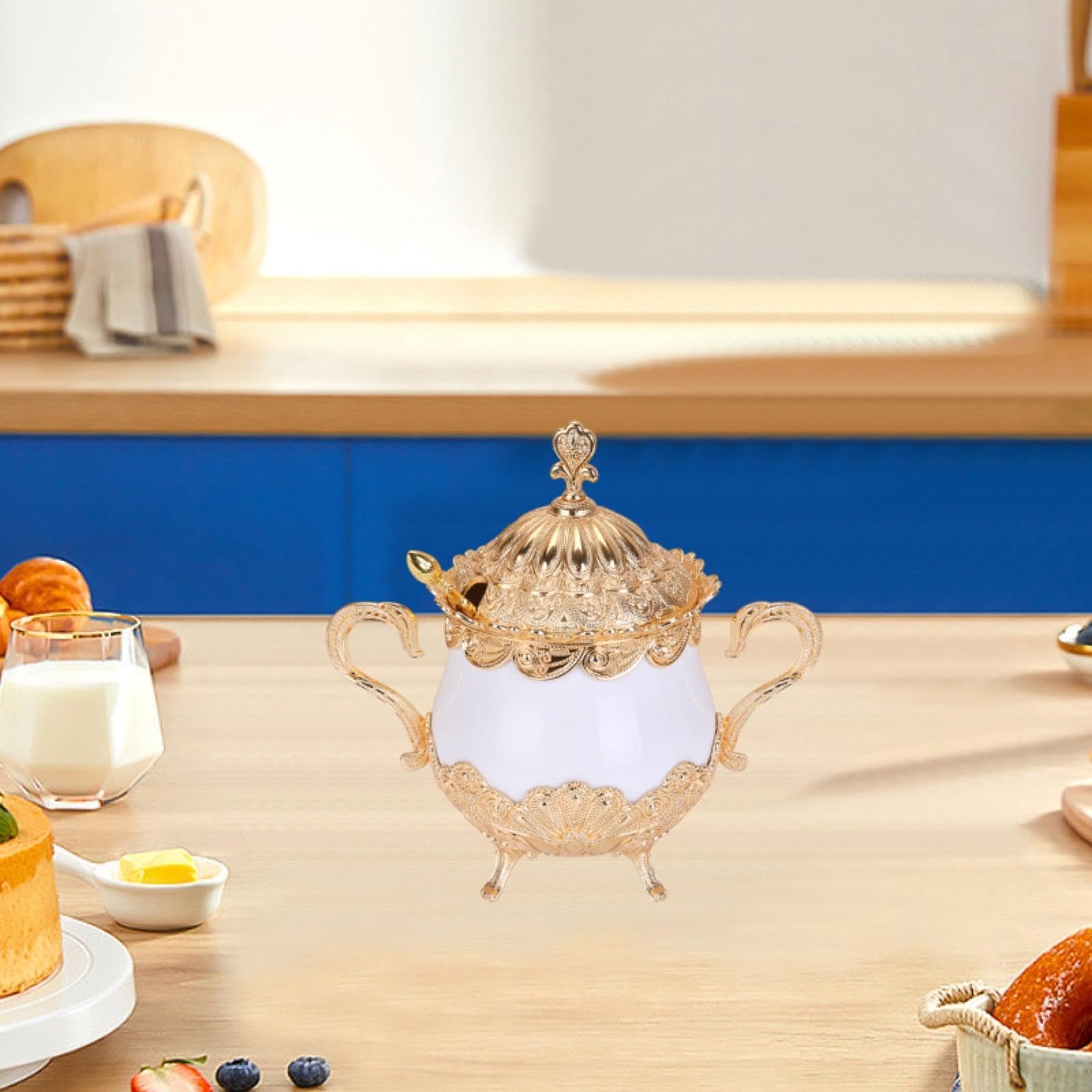 Caja para Condimentos con Asa, Recipiente para Azúcar, Ideal para de Restaurante O Cocina.