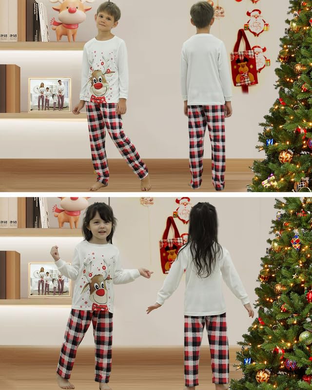 Pigiami Natalizi per Tutta la Famiglia, Pigiama Natale Famiglia Invernale Pigiama Natalizio, Manica Lungo Donna Uomo Pigiami di Natale Famiglia, Pigiami Natale Coppia Pigiama Natale Bambino Bambina