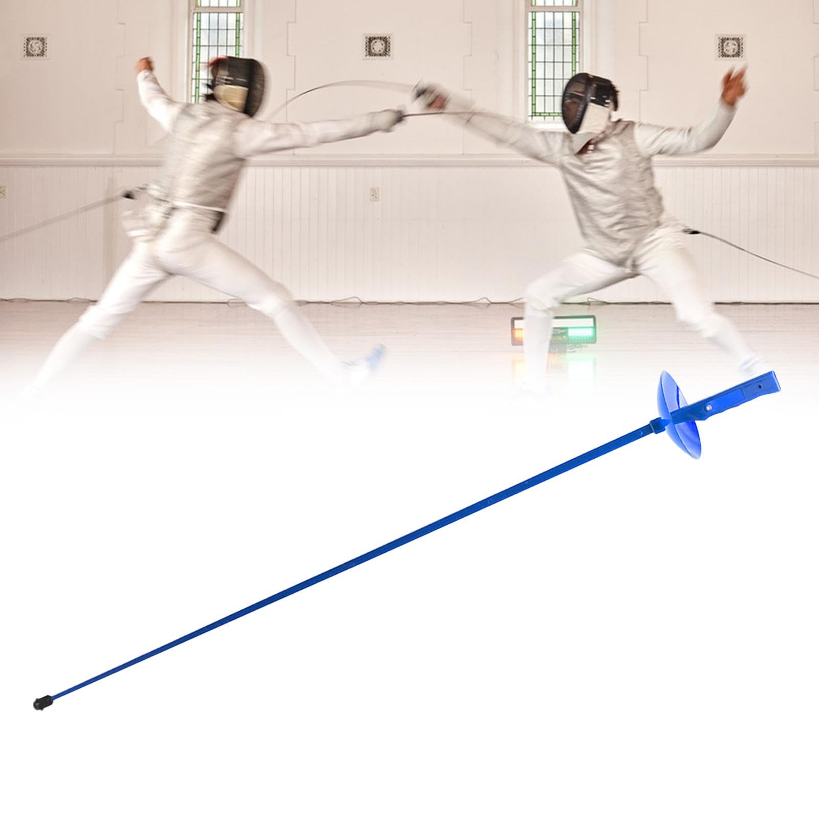 F Fityle Épée d'escrime pour Enfants, Accessoire de Cosplay à Prise Confortable, 39 Pouces, Jouet d'escrime léger et Portable, épée d'entraînement d'escrime, Feuille Bleue