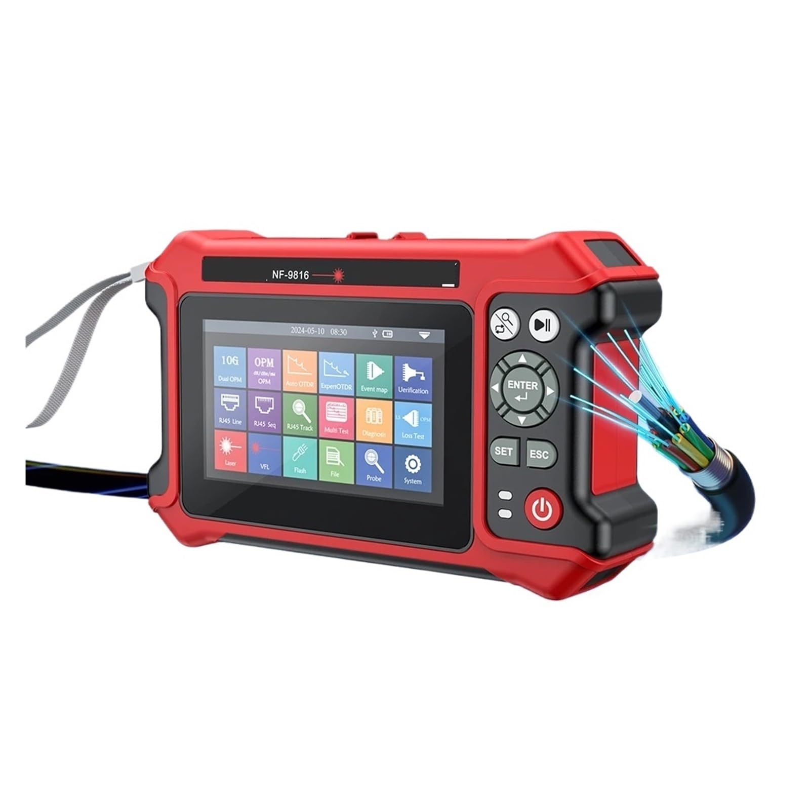 otdr Mini OTDR Optic Reflectometer Active Fiber Live Tester 1310/1550nm 26dB VFL OLS OPM LED Event Map Ethernet Cable