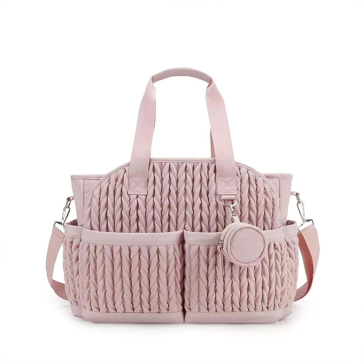 Générique Sac à Langer Isotherme 2025 | 13 Poches Organisation Multifonction | Grand Sac de Voyage Maternité avec Bandoulière Amovible | Capacité XXL Imperméable pour Maman/Papa (Rose Néo)