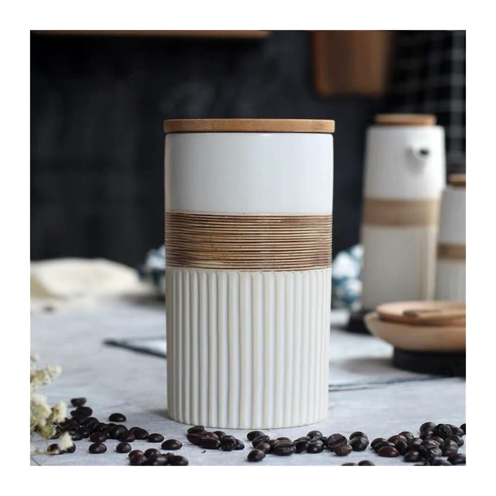 QINGGANGLING999 Kaffeedosen Kreativer keramischer Kaffeebohnenglas handgefertigte lagerung Flasche versiegelte kaffeeflasche küche Beil Kaffeedose Luftdicht
