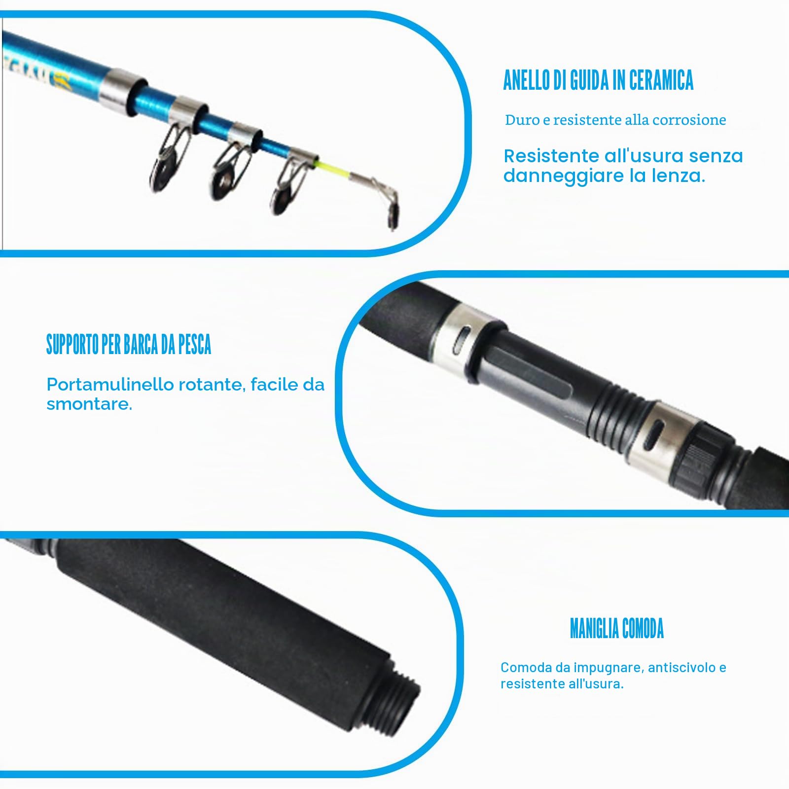 Set da pesca per bambini, 1,5 m, con mulinello da pesca ed esca, canna da pesca telescopica in fibra di carbonio e mulinello da pesca, accessori da pesca per bambini dai 3 ai 10 anni, set completo