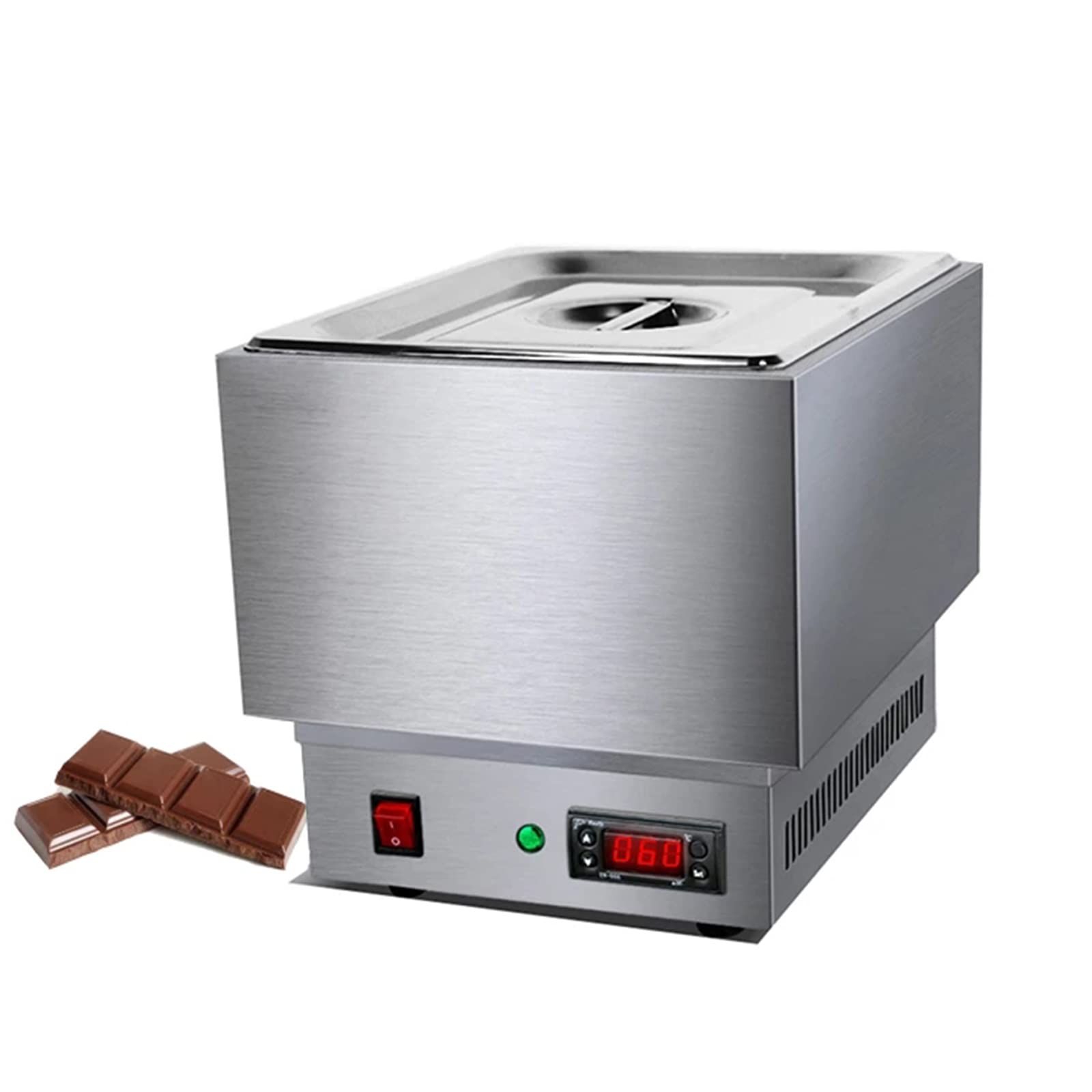 AYCDL Commercial Chocolate Tempering Machine, Chocolate Melting Machine with Temperature Control, Air Heating Chocolate Melting, Stainless Steel Food Warmer for Chocolate/Milk/,A