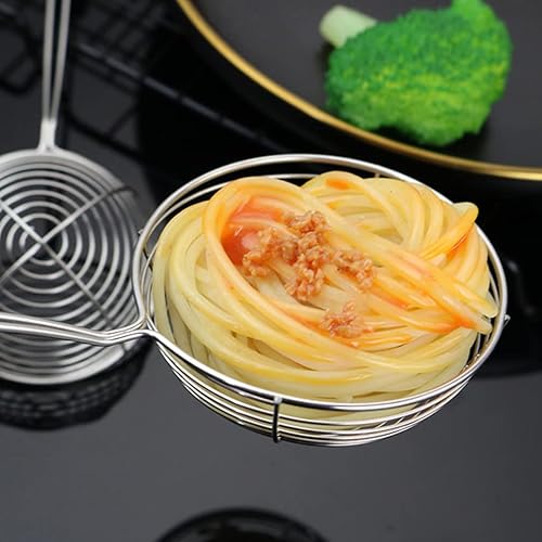 Vista 3 de Hemoton 8 piezas de acero inoxidable araña, colador de cuchara, colador de olla caliente, cuchara de pasta de fideos dumpling, cuchara para cocina
