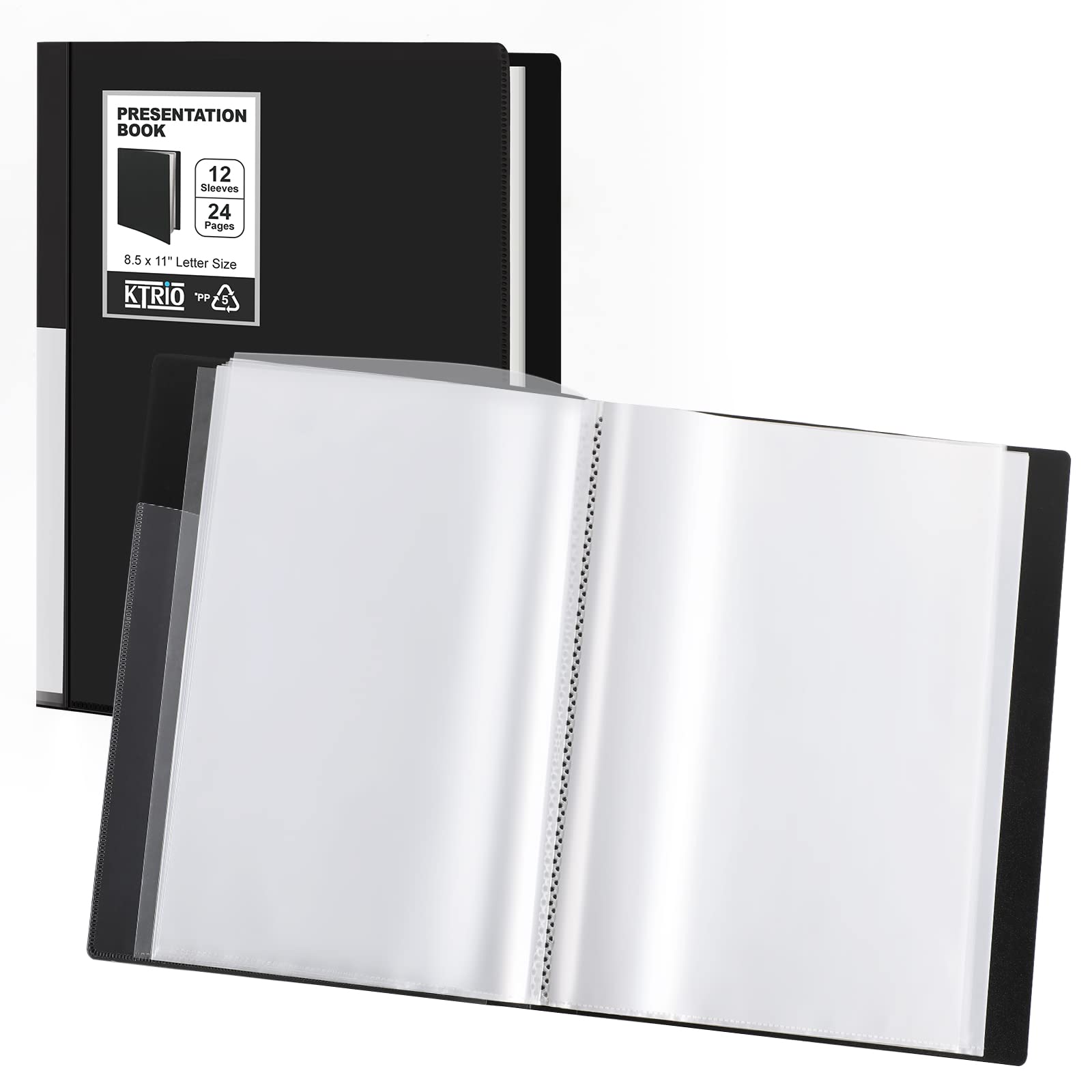 Buy KTRIO Binder with Plastic Sleeves 12 Pockets, 1 Pack 8.5 x 11Inches