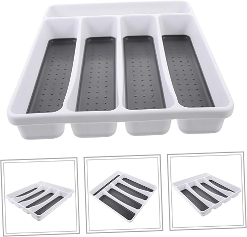 Miniatura 8 de Bandeja organizadora de cubiertos para cocina, soporte de cubiertos compartimentado, solución de almacenamiento para utensilios, ideal para uso