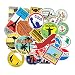 DZCYAN 100 Pezzi / Set Mappa di Viaggio Paese Famoso Logo Adesivi Impermeabili in PVC Giocattoli per Bambini Decor Valigia Bicicletta per Auto Chitarra Skateboard