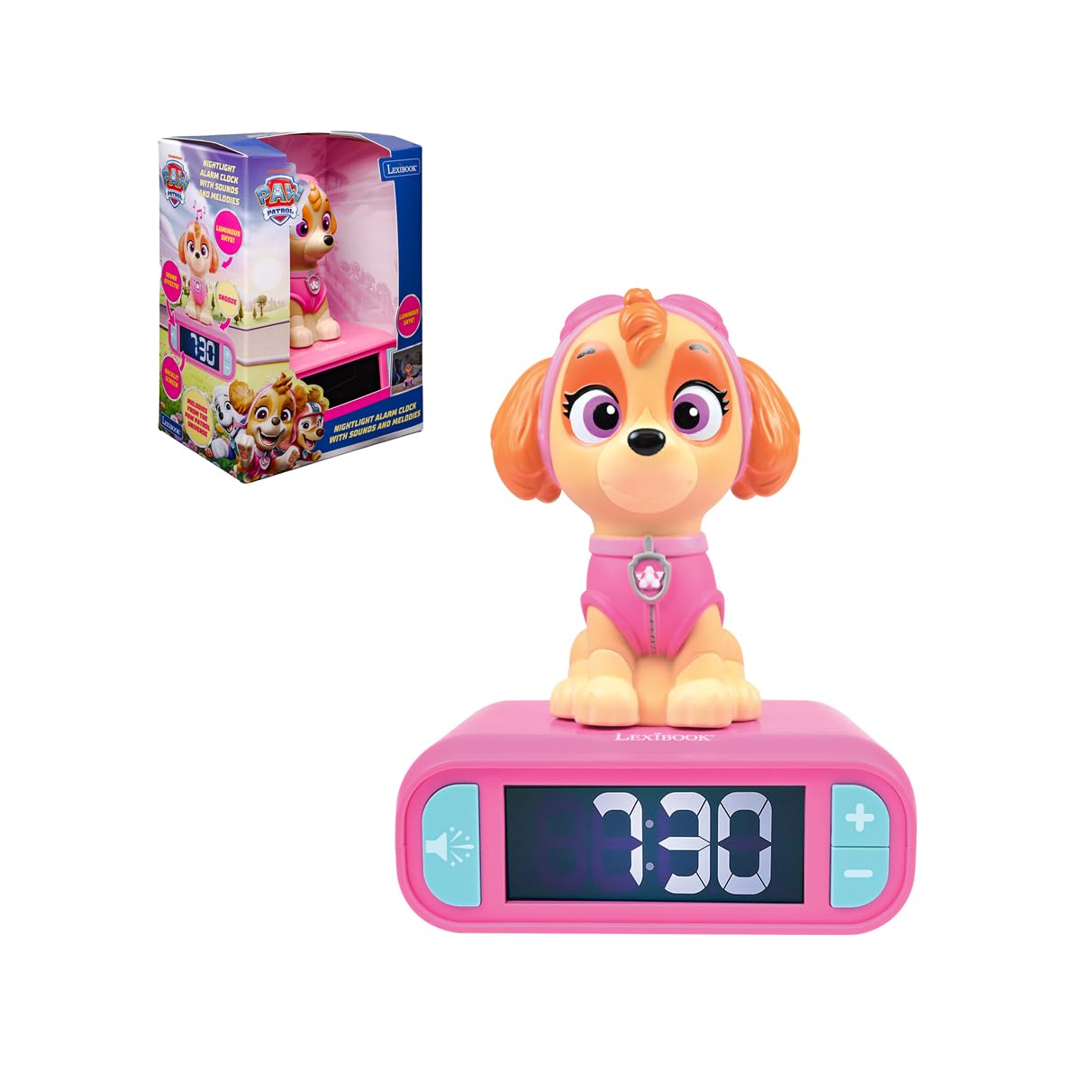 LEXiBOOK, PAW Patrol Nightlight Alarm Clock, RL800PAG