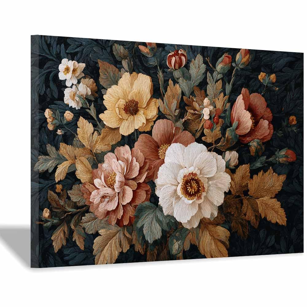 ZAMAEIU Canvas Print Wall Art Cluster of profuse bloomss Modern Nature Landscape Poster, for living room, bedroom,Corridor Office Room Decoretc.(multicolored)-30x50cm Framed
